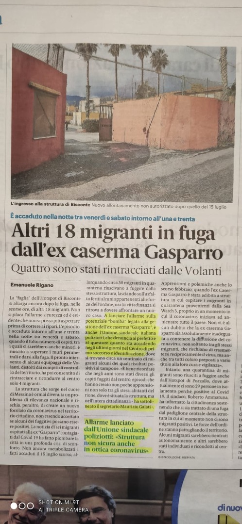 Articolo dei quotidiani